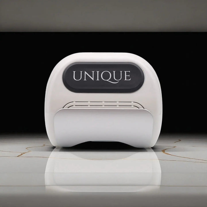 Luxe professionele UV LED nagellamp, wit design met rubber toplaag, Limited Edition, merk Unique Nails, voor gelnagels en gellak